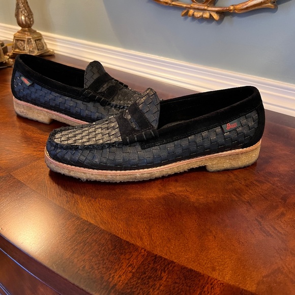 Men's G.H. Bass Weejuns Originals Larson Woven Crepe Loafers Shoes Black 10 D